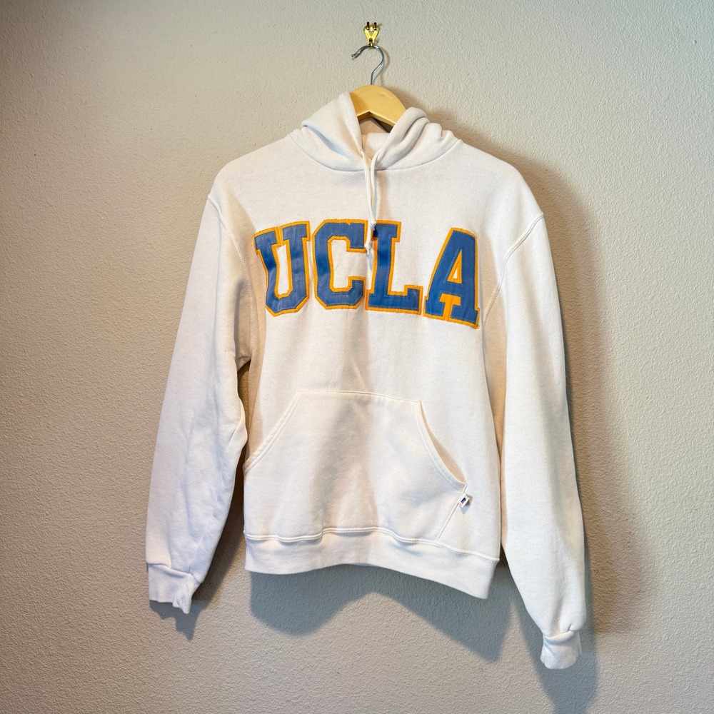 Vintage Russell Athletic UCLA Bruins Hoodie White Blue Gold Sweatshirt